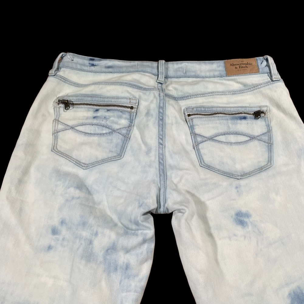 Abercrombie & Fitch Jeans Women's Size 28 Blue/White Tie Dye Perfect Stretch - Picture 11 of 16